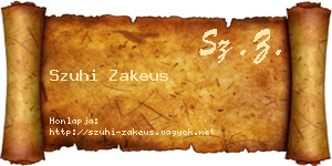 Szuhi Zakeus névjegykártya